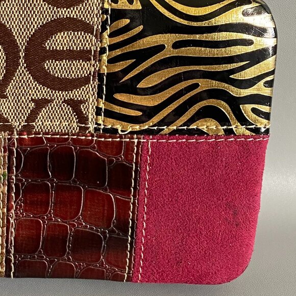 Structured Patchwork Hinged Multimedia Wallet - Picture 12 of 13